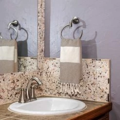 100% Cotton Turkish Hand Towels, 18 x 40 Diamond Peshtemal Kitchen and Bath Towels, Beige, PK 4