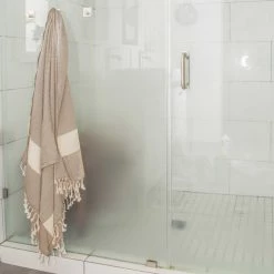 100% Cotton Turkish Hand Towels and Bath Towels, Diamond Peshtemal, Beige, PK 2