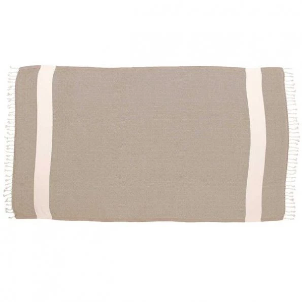 100% Cotton Turkish Hand Towels and Bath Towels, Diamond Peshtemal, Beige, PK 2