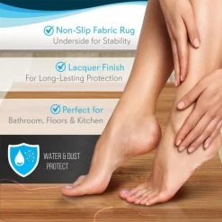 Bamboo Floor Rug Bath Mat – Waterproof Bathroom Shower Mat Carpet