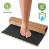 Serenelife Bamboo Floor Rug Bath Mat - Waterproof Bathroom Shower Mat Carpet
