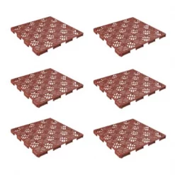 Hastings Home Patio Tiles – (Terracotta, Set of 6)