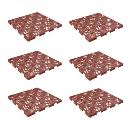 Hastings Home Patio Tiles – (Terracotta, Set of 6)