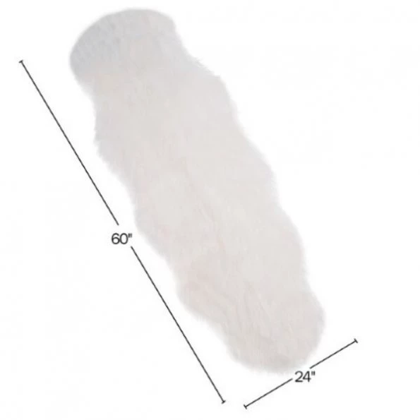 Hastings Home Faux Sheepskin Fur Rug (2×5 feet, White)