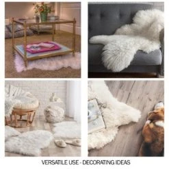 Hastings Home Faux Sheepskin Fur Rug (2×5 feet, White)