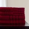 Hastings Home 8 Piece 100 Percent Cotton Plush Bath Towel Set Burgundy
