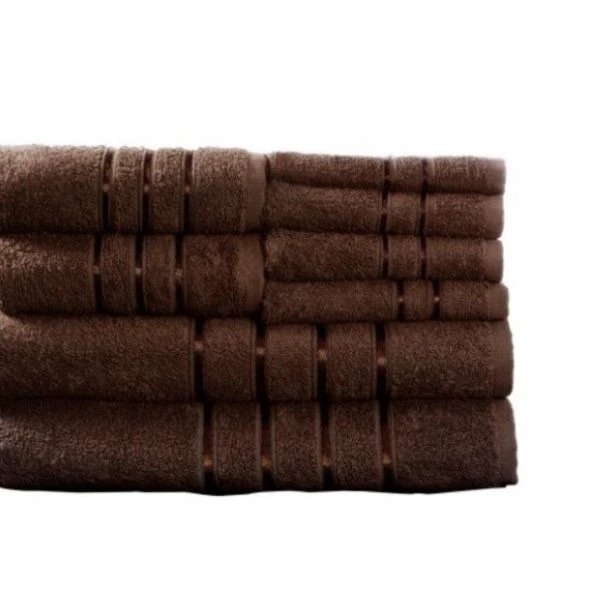 Hastings Home 8 Piece 100 Percent Cotton Plush Bath Towel Set Choc