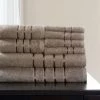 Hastings Home 8 Piece 100 Percent Cotton Plush Bath Towel Set - Taupe