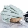 Hastings Home 6-piece 100 Percent Cotton Towel Set with 2 Bath Towels, 2 Hand Towels and 2 Washcloths (Seafoam)