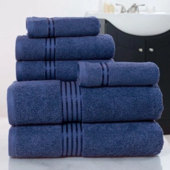 Hastings Home 100 Percent Cotton Hotel 6 Piece Towel Set – Navy