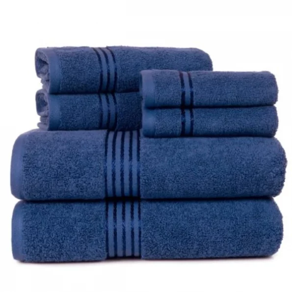 Hastings Home 100 Percent Cotton Hotel 6 Piece Towel Set – Navy
