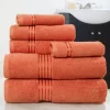 Hastings Home 100 Percent Cotton Hotel 6 Piece Towel Set - Brick