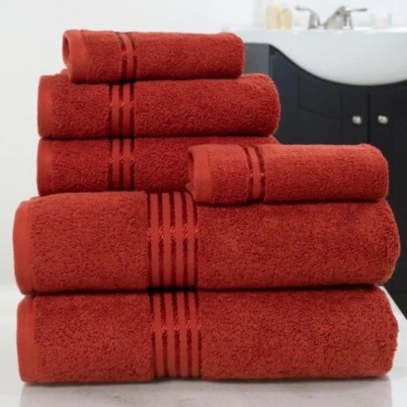 Hastings Home 100 Percent Cotton Hotel 6 Piece Towel Set - Burgundy 1 Hastings Home 100 Percent Cotton Hotel 6 Piece Towel Set – Burgundy