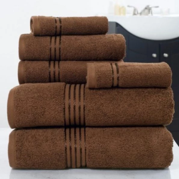 Hastings Home 100 Percent Cotton Hotel 6 Piece Towel Set – Chocolate