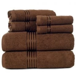 Hastings Home 100 Percent Cotton Hotel 6 Piece Towel Set – Chocolate