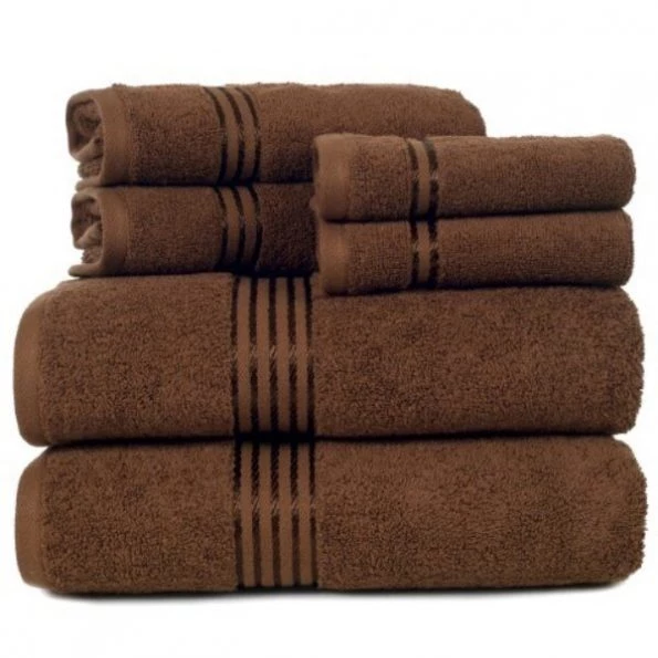 Hastings Home 100 Percent Cotton Hotel 6 Piece Towel Set – Chocolate