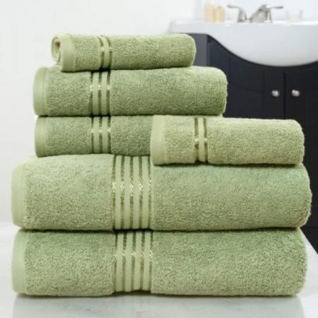 Hastings Home 100 Percent Cotton Hotel 6 Piece Towel Set - Green