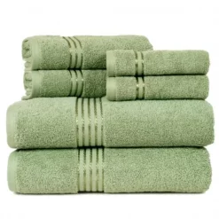 Hastings Home 100 Percent Cotton Hotel 6 Piece Towel Set – Green