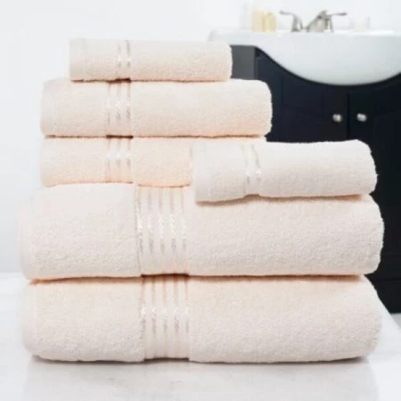 Hastings Home 100 percent Cotton Hotel 6 Piece Towel Set - Ivory