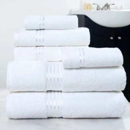 Hastings Home 100 Percent Cotton Hotel 6 Piece Towel Set - White