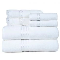 Hastings Home 100 Percent Cotton Hotel 6 Piece Towel Set – White