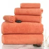 Hastings Home 6-piece 100-percent Cotton Towel Set with 2 Bath Towels, 2 Hand Towels and 2 Washcloths (Brick)