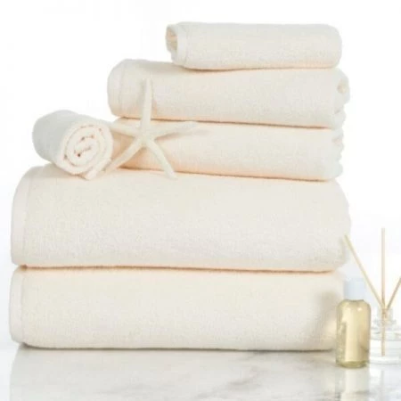 Hastings Home 6-piece 100-percent Cotton Towel Set with 2 Bath Towels, 2 Hand Towels and 2 Washcloths (Ivory)