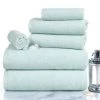 Hastings Home 6-piece 100 Percent Cotton Towel Set With 2 Bath Towels, 2 Hand Towels and 2 Washcloths (Seafoam)