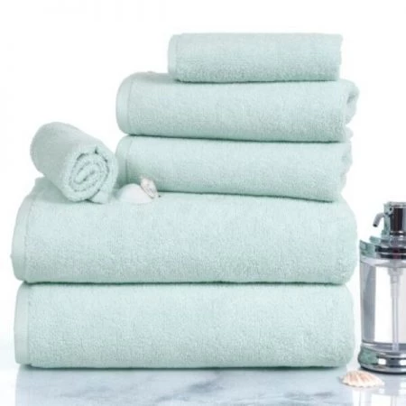 Hastings Home 6-piece 100 Percent Cotton Towel Set With 2 Bath Towels, 2 Hand Towels and 2 Washcloths (Seafoam)