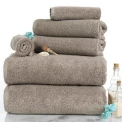 Hastings Home 6-piece 100-percent Cotton Towel Set with 2 Bath Towels, 2 Hand Towels and 2 Washcloths (Taupe)