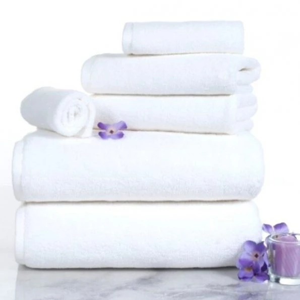6-piece 100-percent Cotton Towel Set with 2 Bath Towels, 2 Hand Towels and 2 Washcloths (White)