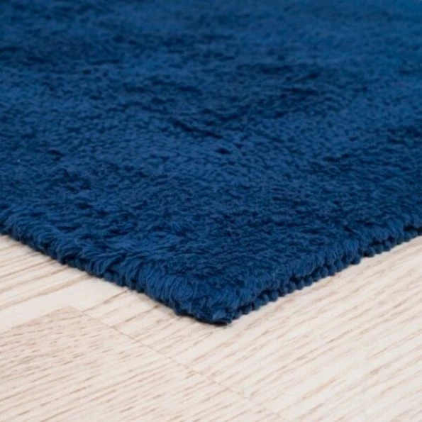 2-piece 100-percent Cotton Bathmat, Reversible, Soft, Absorbent Bathroom Rugs, Navy