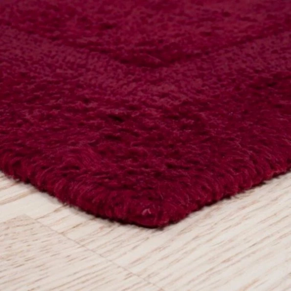 2-piece 100-percent Cotton Bath Mat, Reversible, Soft, Absorbent Bathroom Rugs, Burgundy
