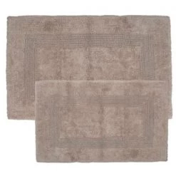 Hastings Home 2-piece 100-percent Cotton Bathmat, Reversible, Soft, Absorbent Bathroom Rugs, Taupe 4 2-piece 100-percent Cotton Bathmat, Reversible, Soft, Absorbent Bathroom Rugs, Taupe