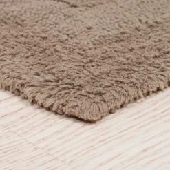 Hastings Home 2-piece 100-percent Cotton Bathmat, Reversible, Soft, Absorbent Bathroom Rugs, Taupe 3 2-piece 100-percent Cotton Bathmat, Reversible, Soft, Absorbent Bathroom Rugs, Taupe