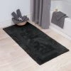Hastings Home 100-percent Cotton Bathmat 24x60 Long Bathroom Runner, Reversible, Soft, Absorbent, Rug, Black