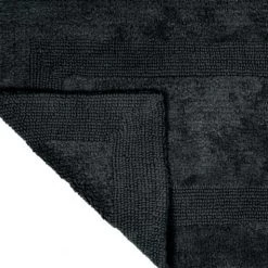 Hastings Home 100-percent Cotton Bathmat 24x60 Long Bathroom Runner, Reversible, Soft, Absorbent, Rug, Black 3 100-percent Cotton Bathmat 24×60 Long Bathroom Runner, Reversible, Soft, Absorbent, Rug, Black