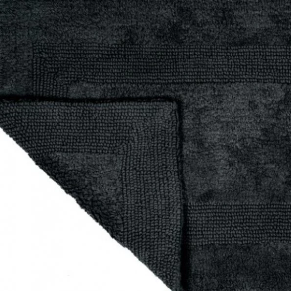 100-percent Cotton Bathmat 24×60 Long Bathroom Runner, Reversible, Soft, Absorbent, Rug, Black