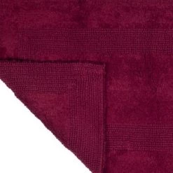 100-percent Cotton Bathmat, 24×60 Long Bathroom Runner, Reversible, Soft, Absorbent, Rug, Burgundy