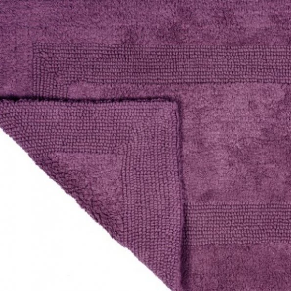 100-percent Cotton Bath Mat Plush 24×60 Long Bathroom Runner Reversible Washable Rug (Eggplant)