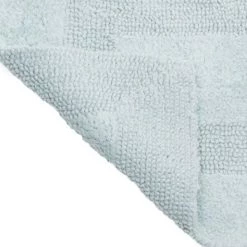 100-percent Cotton Bathmat 24×60 Long Bathroom Runner, Reversible, Soft, Absorbent, Rug, Seafoam