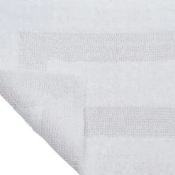 100-percent Cotton Bathmat 24×60 Long Bathroom Runner, Reversible, Soft, Absorbent, Rug, White