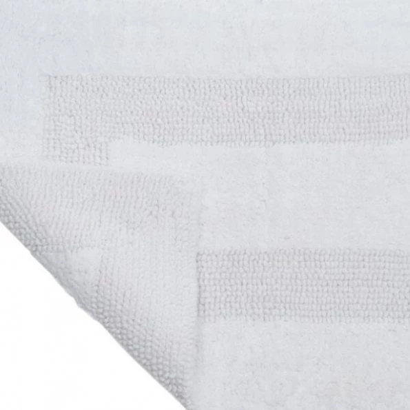 100-percent Cotton Bathmat 24×60 Long Bathroom Runner, Reversible, Soft, Absorbent, Rug, White