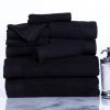 Hastings Home Ribbed 100 Percent Cotton 10 Piece Towel Set - Black
