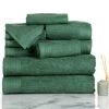 Hastings Home Ribbed 100 Percent Cotton 10 Piece Towel Set - Green