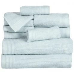 Hastings Home Ribbed 100 Percent Cotton 10 Piece Towel Set - Seafoam 3 Hastings Home Ribbed 100 Percent Cotton 10 Piece Towel Set – Seafoam