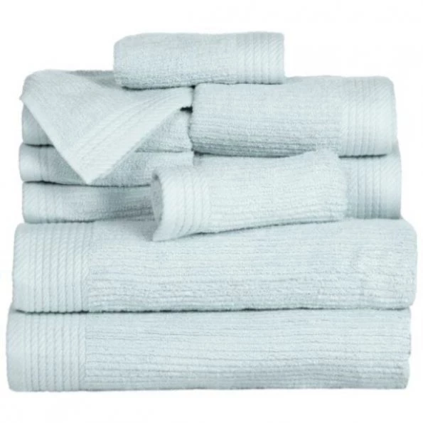 Hastings Home Ribbed 100 Percent Cotton 10 Piece Towel Set – Seafoam