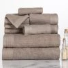 Hastings Home Ribbed 100 Percent Cotton 10 Piece Towel Set - Taupe
