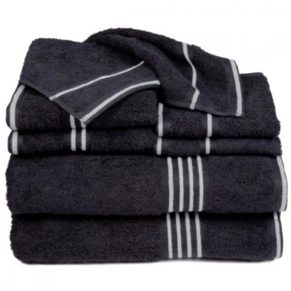 Hastings Home Rio 8 Piece 100 Percent Cotton Towel Set – Black