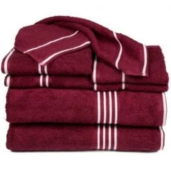 Hastings Home Rio 8 Piece 100 Percent Cotton Towel Set – Burgundy